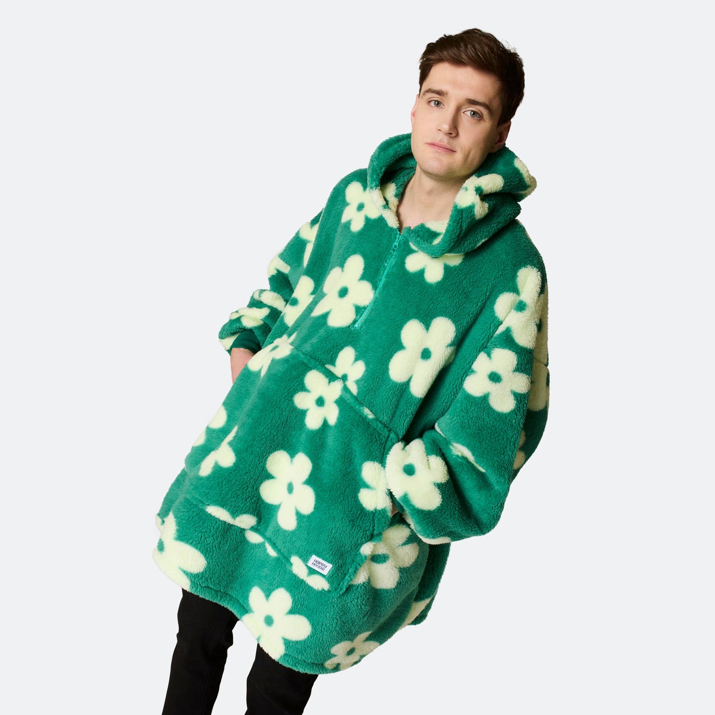 Blomster Grønn Teddy HappyHoodie