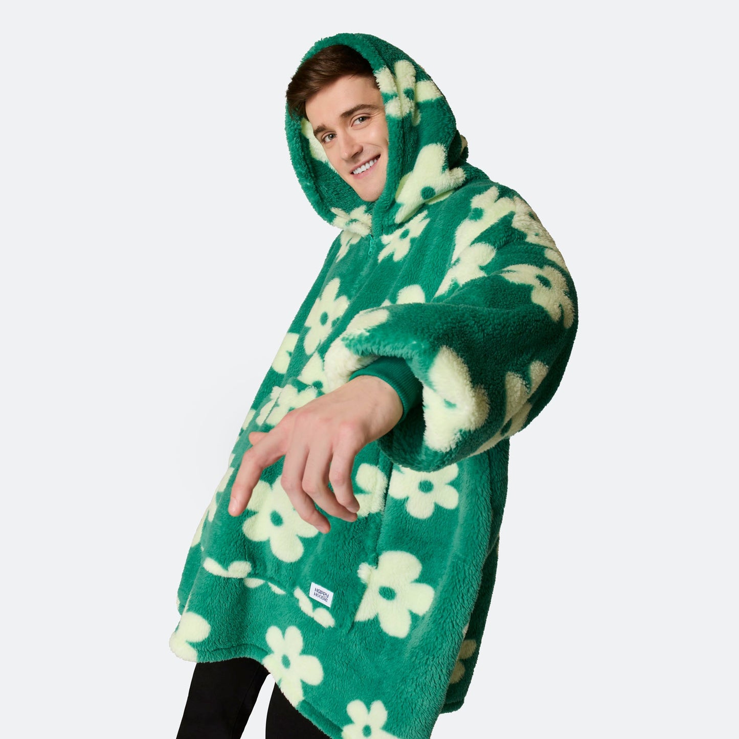 Blomster Grønn Teddy HappyHoodie