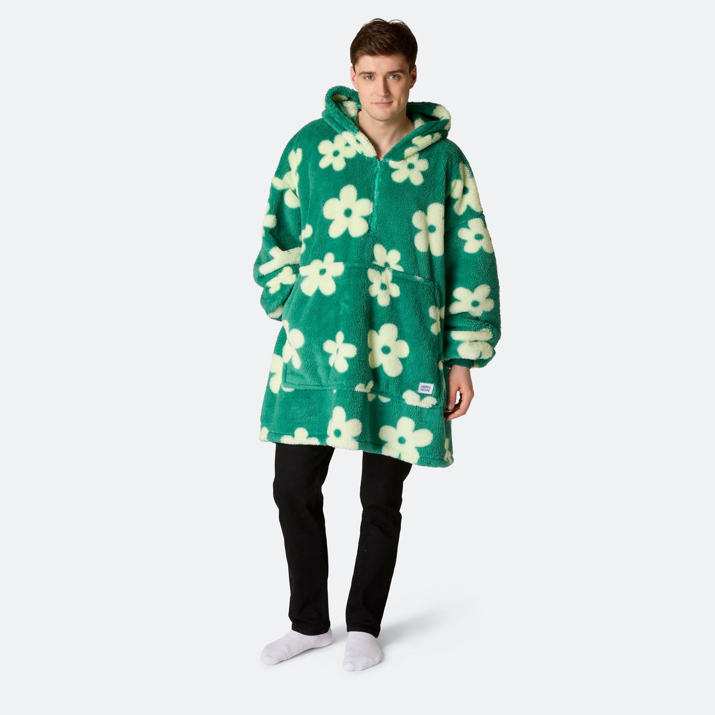 Blomster Grønn Teddy HappyHoodie