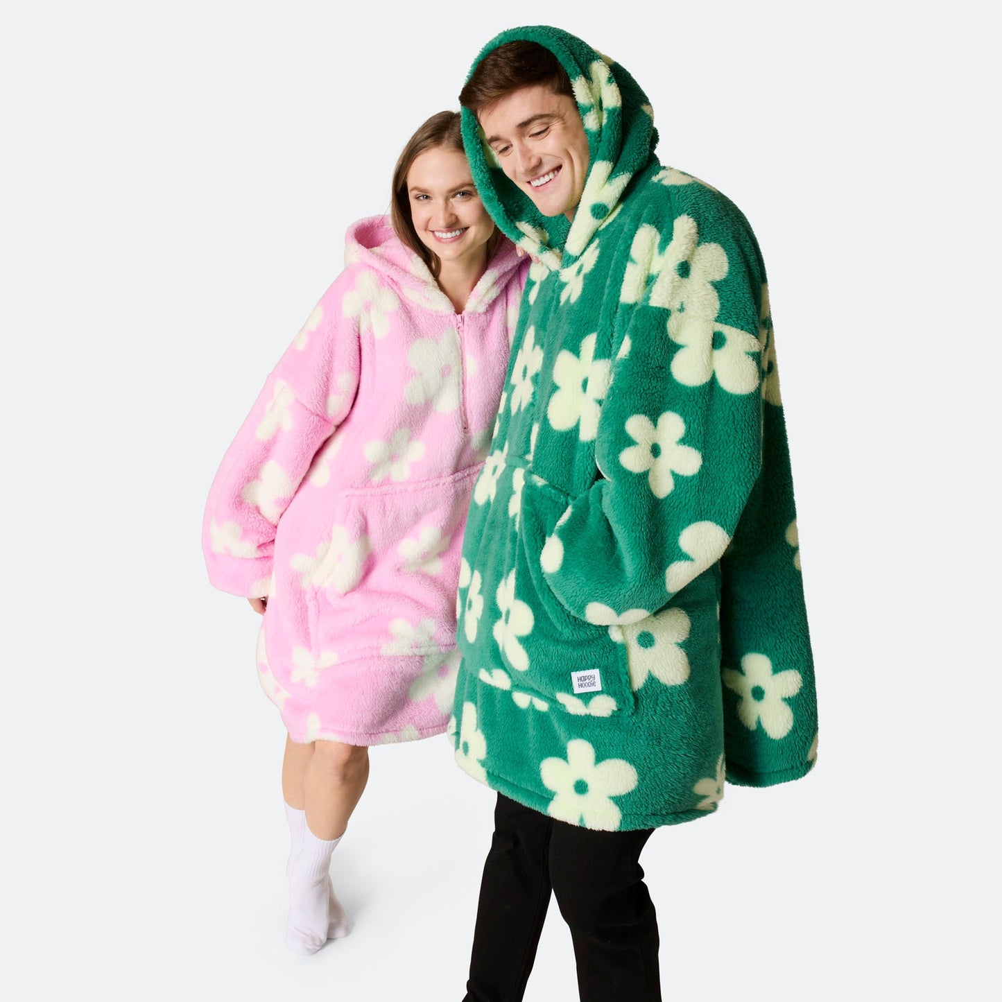 Blomster Grønn Teddy HappyHoodie