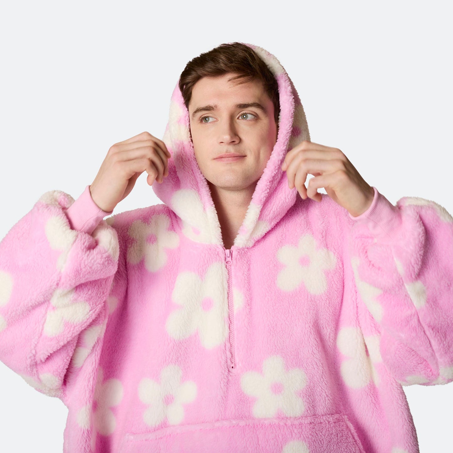 Blomster Rosa Teddy HappyHoodie