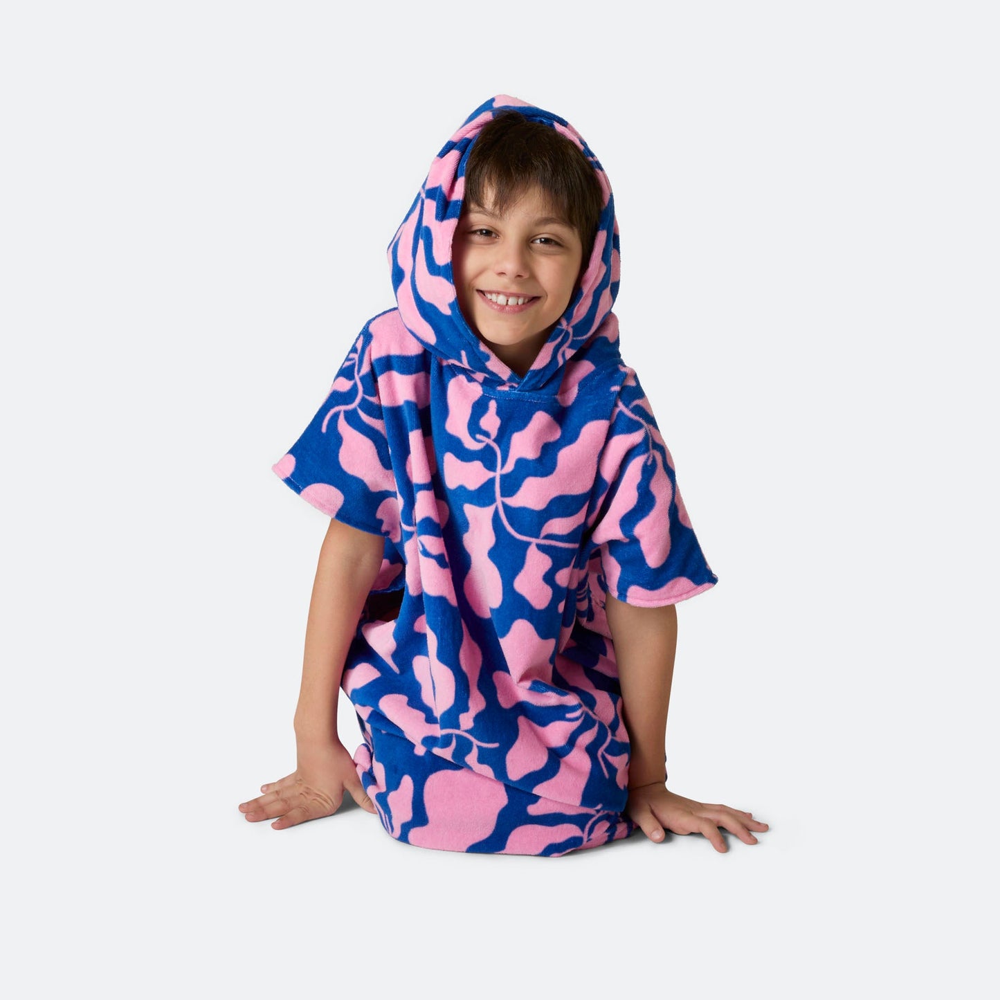 Mønstret Blå Badeponcho Barn