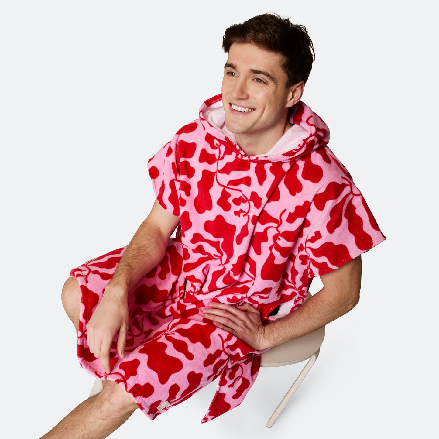 Mønstret Rosa Badeponcho