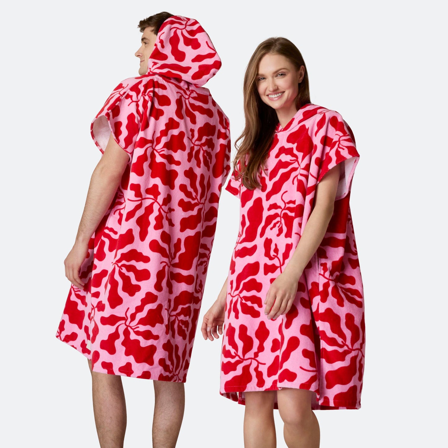 Mønstret Rosa Badeponcho