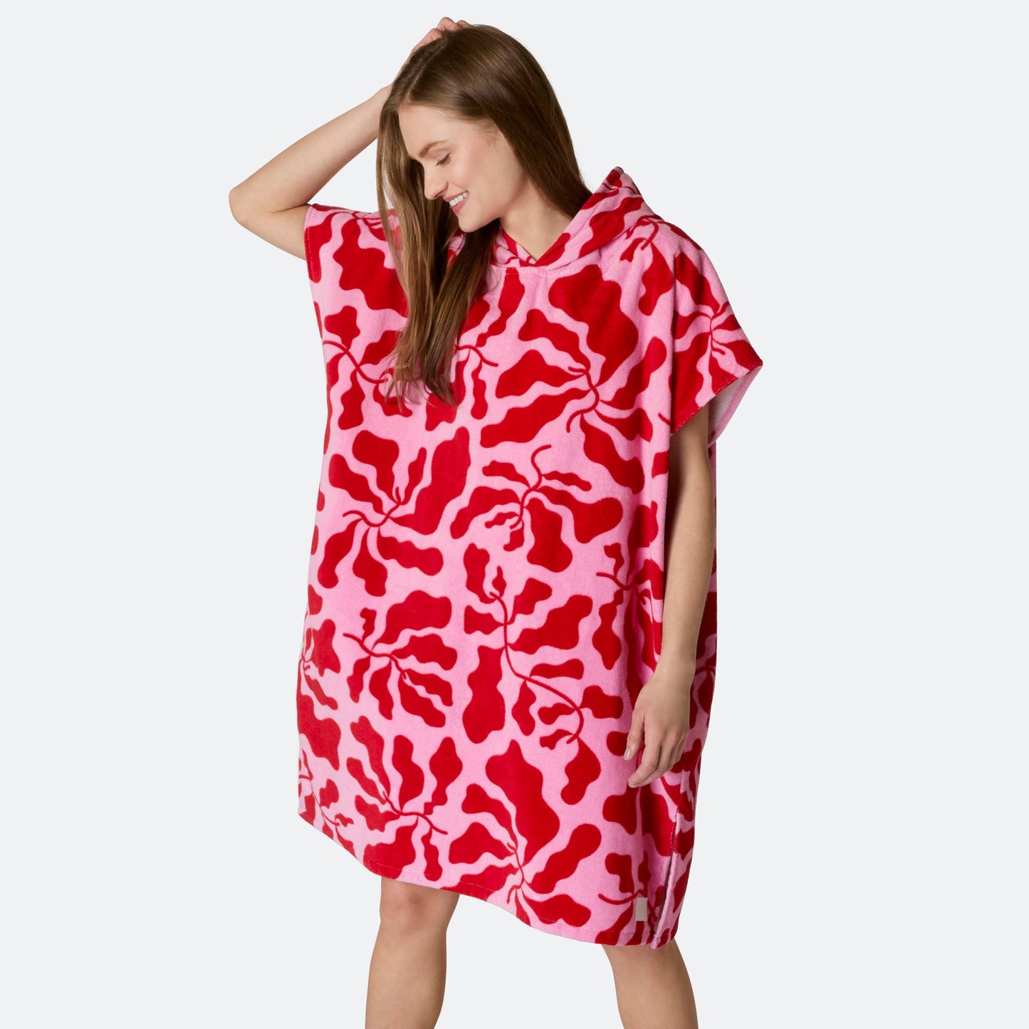 Mønstret Rosa Badeponcho