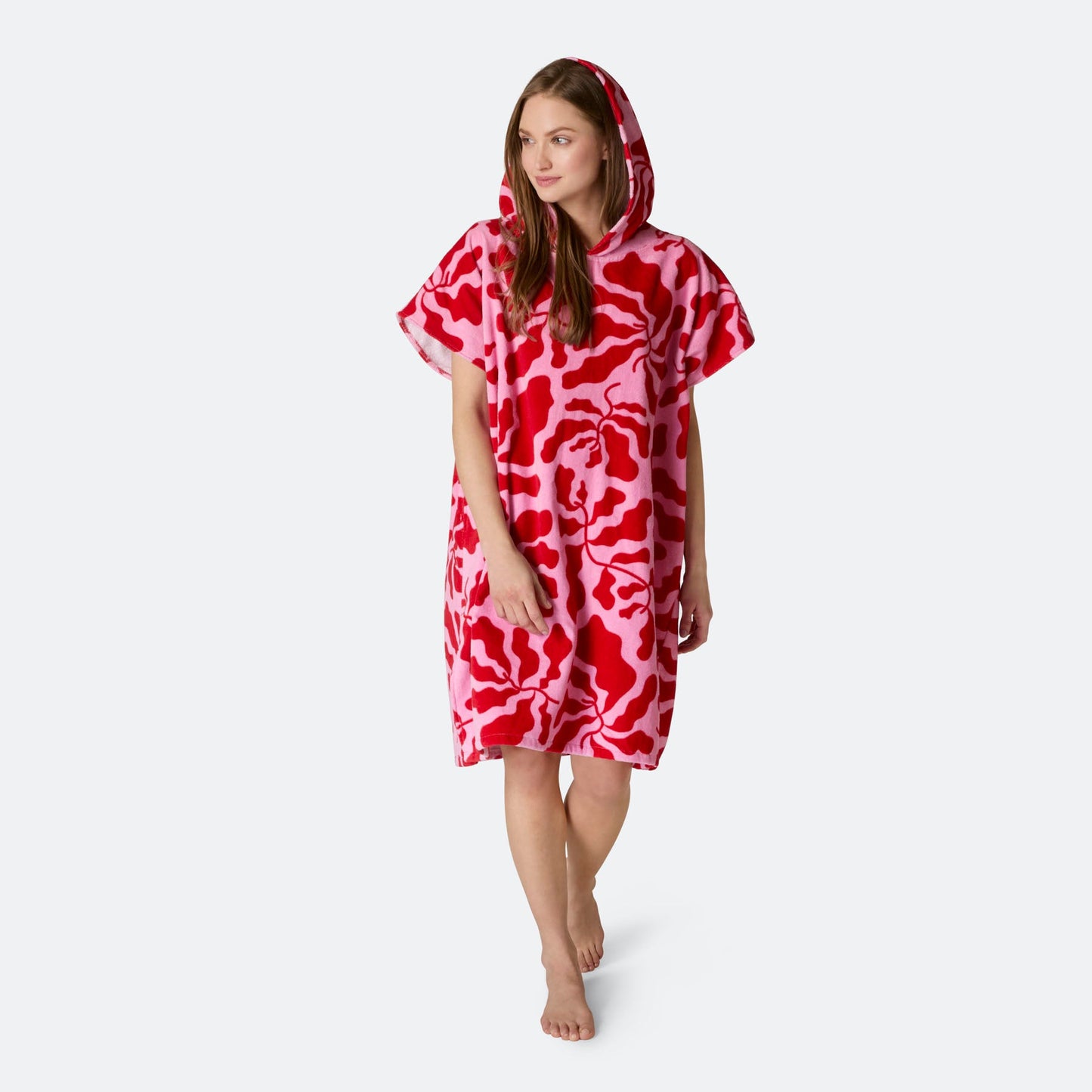 Mønstret Rosa Badeponcho