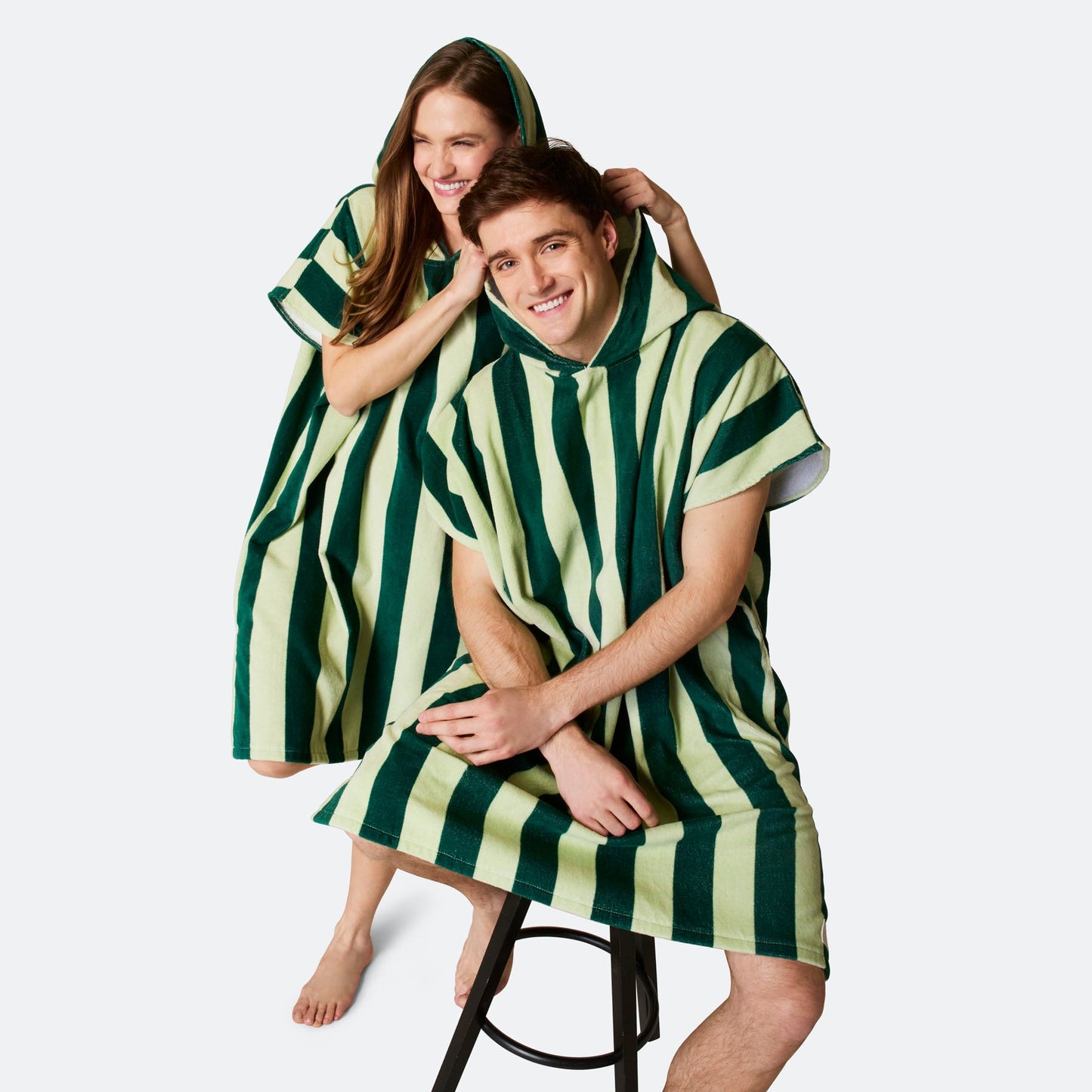 Stripete Grønn Badeponcho