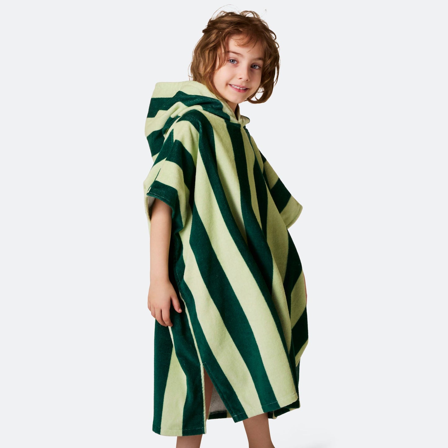 Stripete Grønn Badeponcho Barn