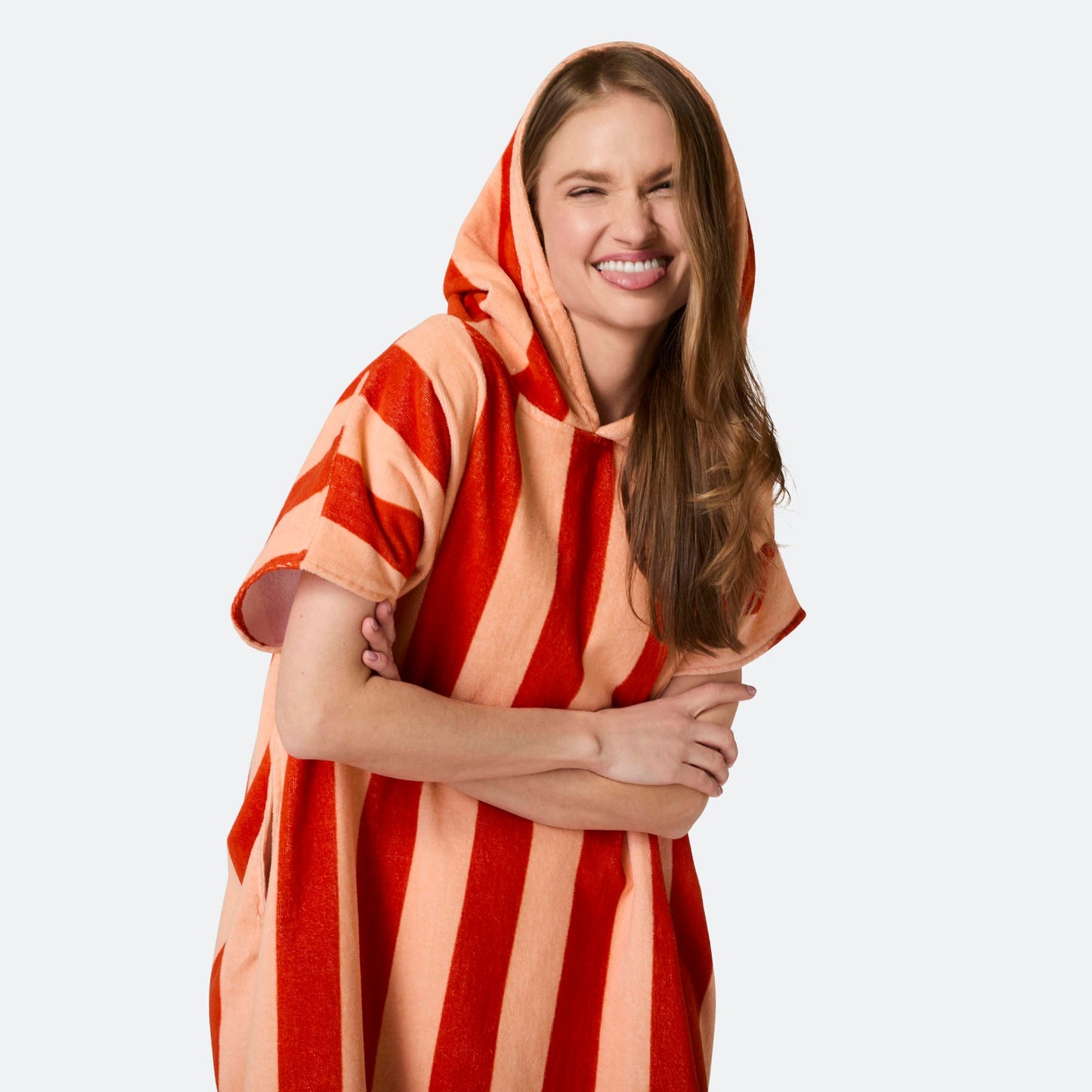 Stripete Rød Badeponcho