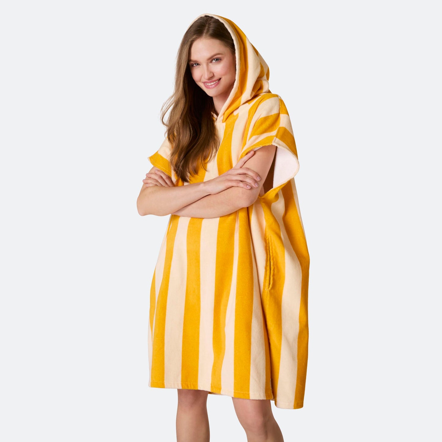 Stripete Gul Badeponcho