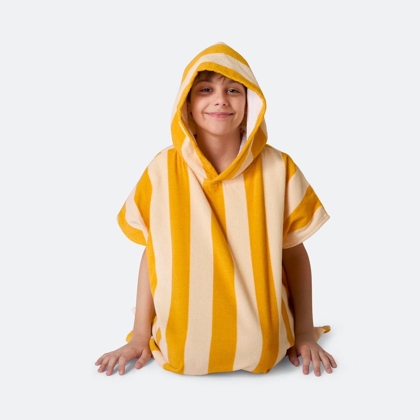 Stripete Gul Badeponcho Barn