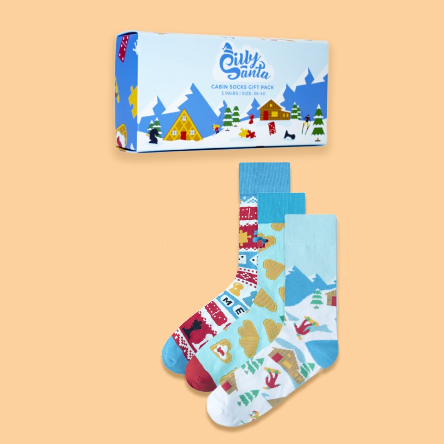 Hyttesokker Gaveeske (3-pack)