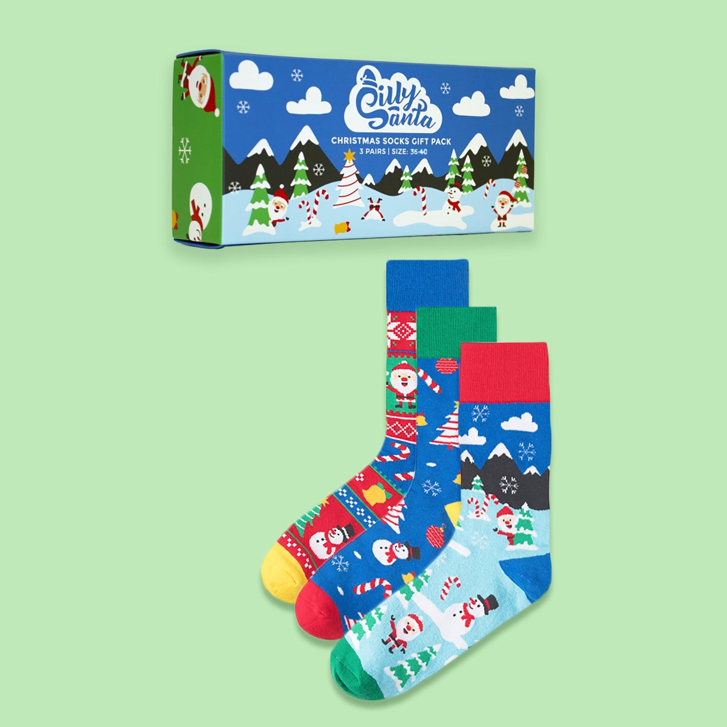 Julesokker Gaveeske (3-pack)