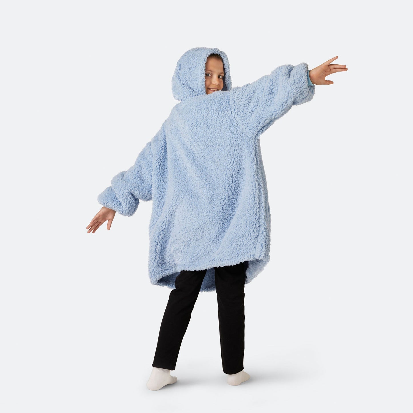 Blå Sherpa HappyHoodie Barn