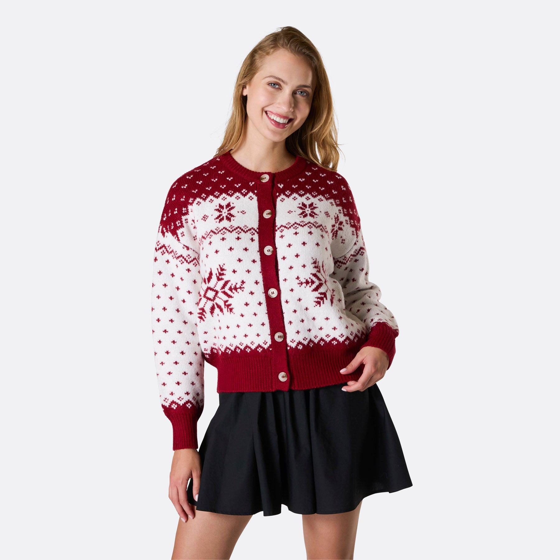 Rød Julecardigan Dame