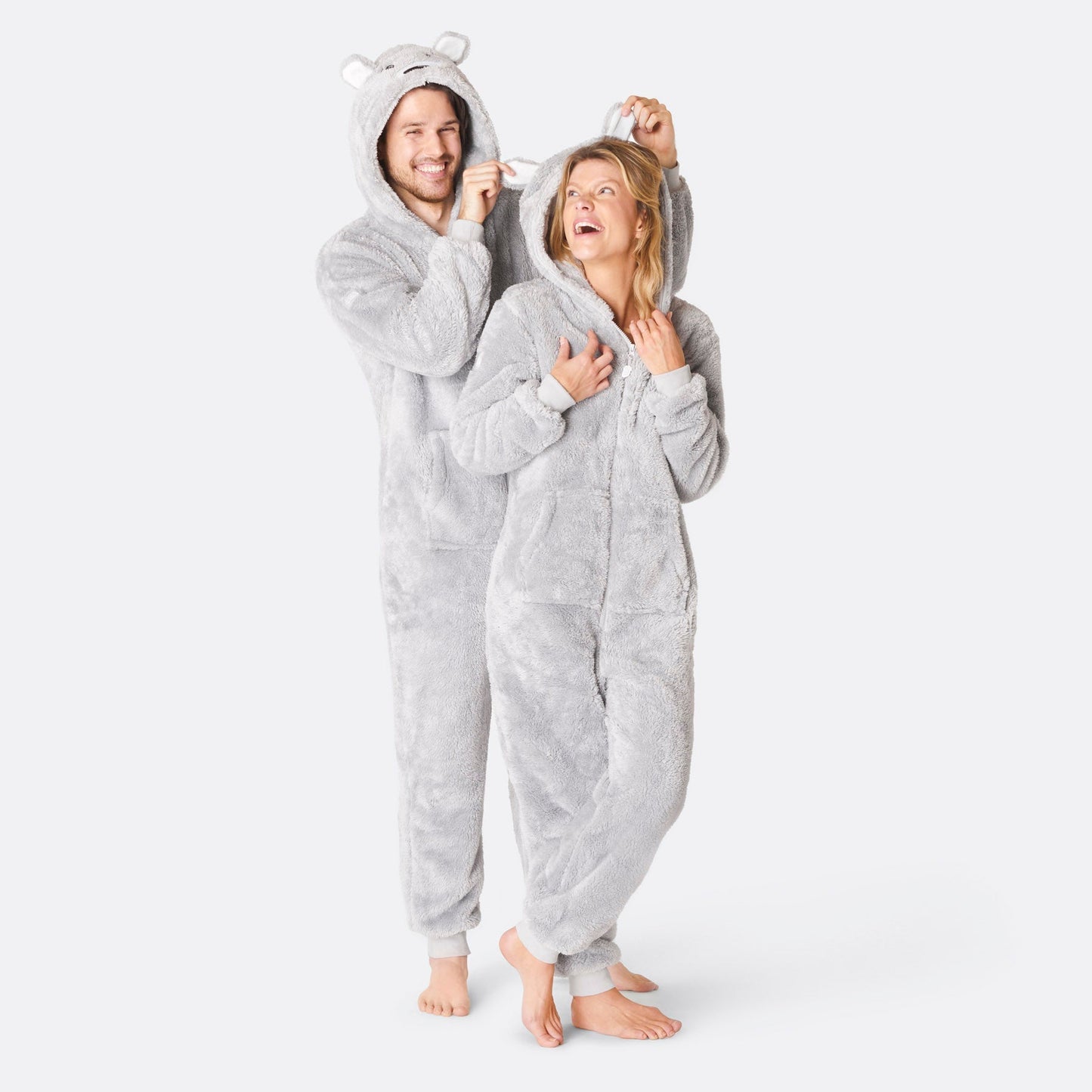 Grå Teddy Onesie Dame