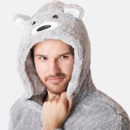 Grå Teddy Onesie Herre