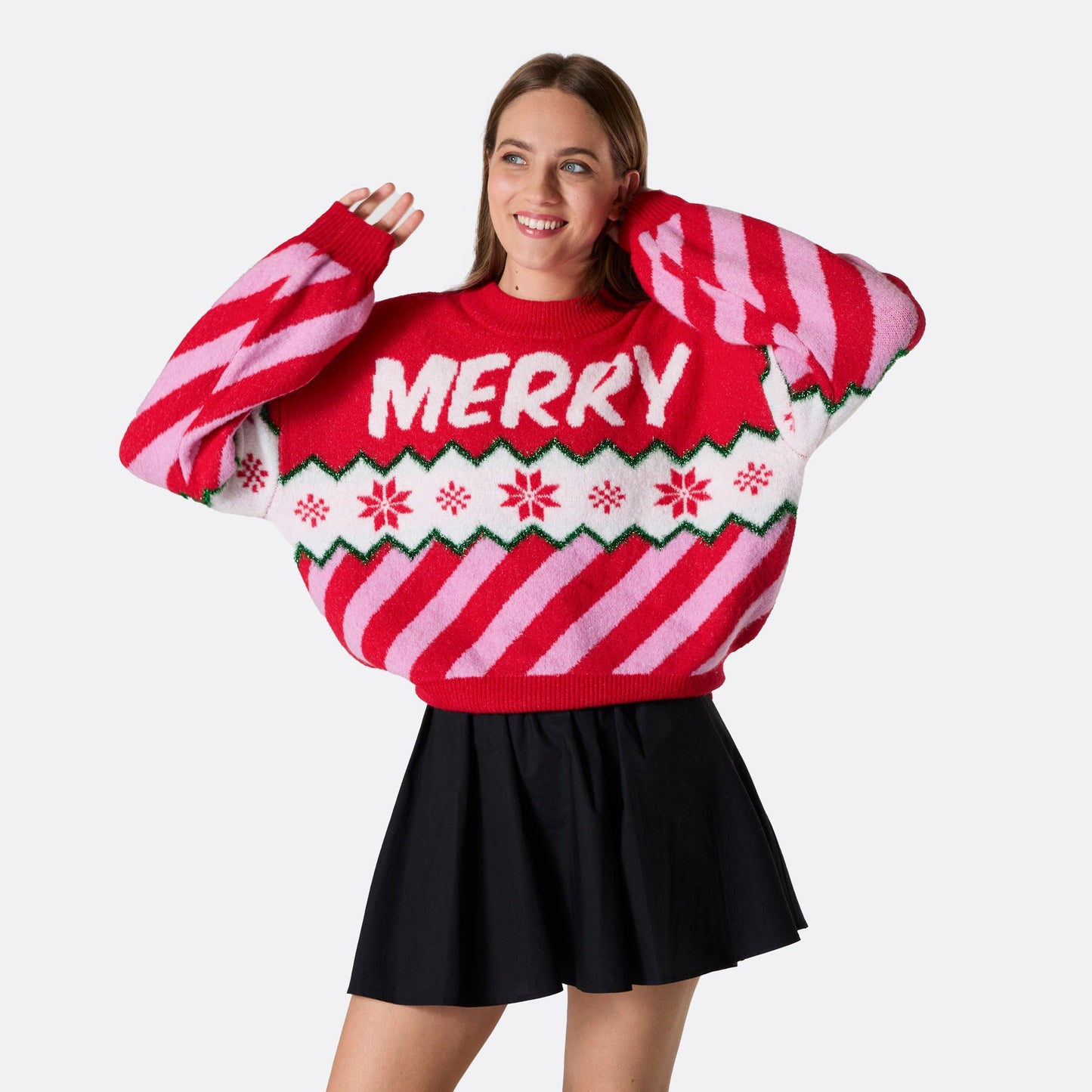 Merry Xmas Oversized Julegenser Dame