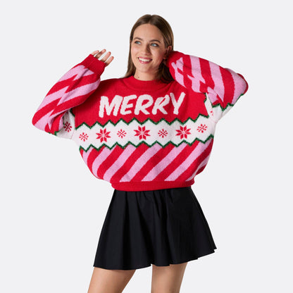 Merry Xmas Oversized Julegenser Dame