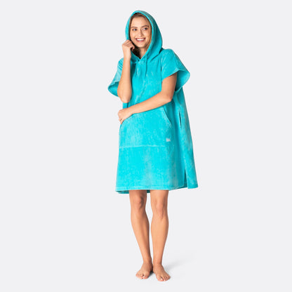 Korallblå Badeponcho