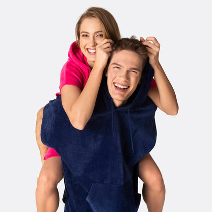 Marineblå Badeponcho
