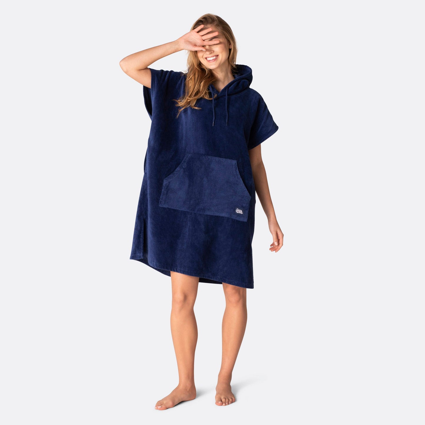 Marineblå Badeponcho