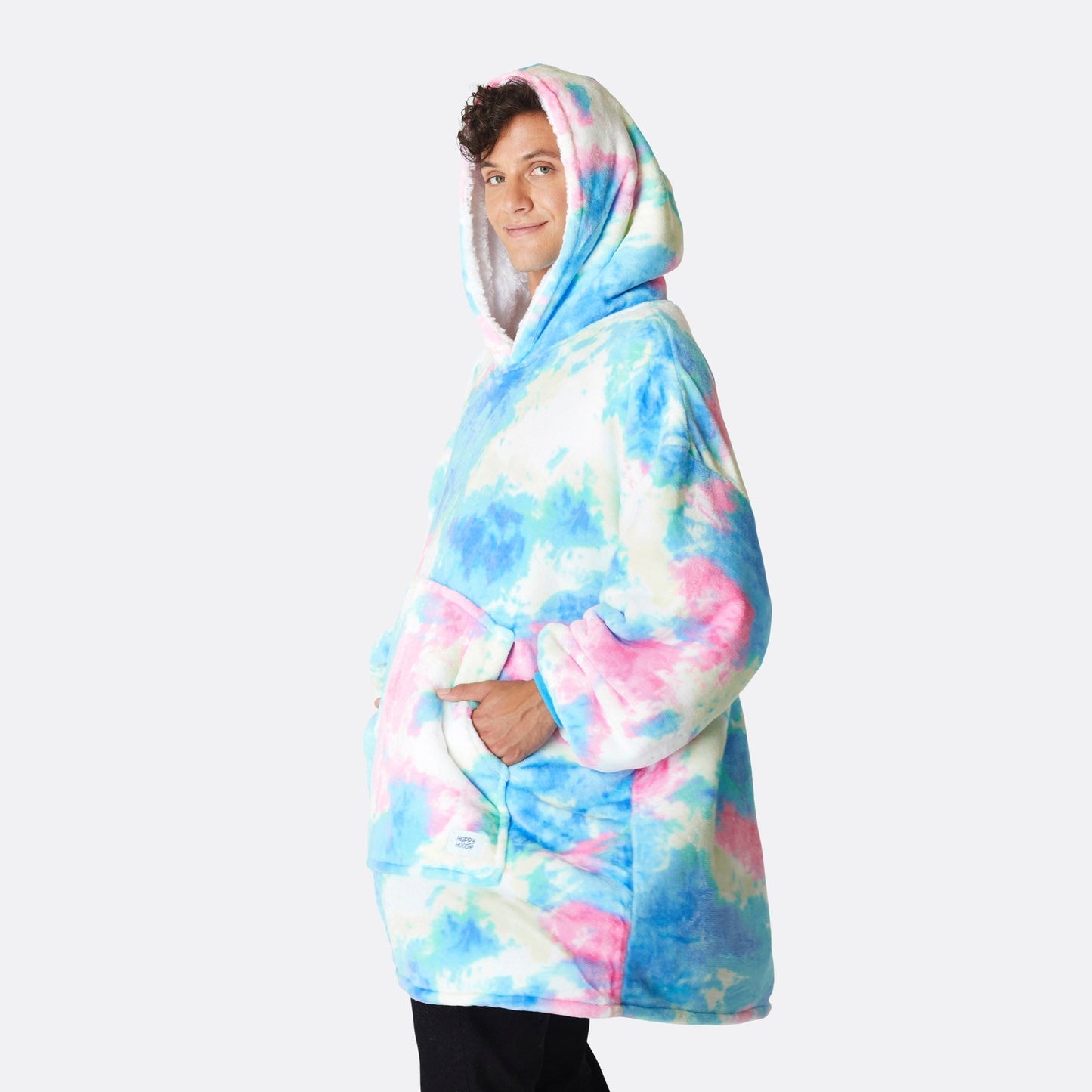 Tie Dye Blå HappyHoodie