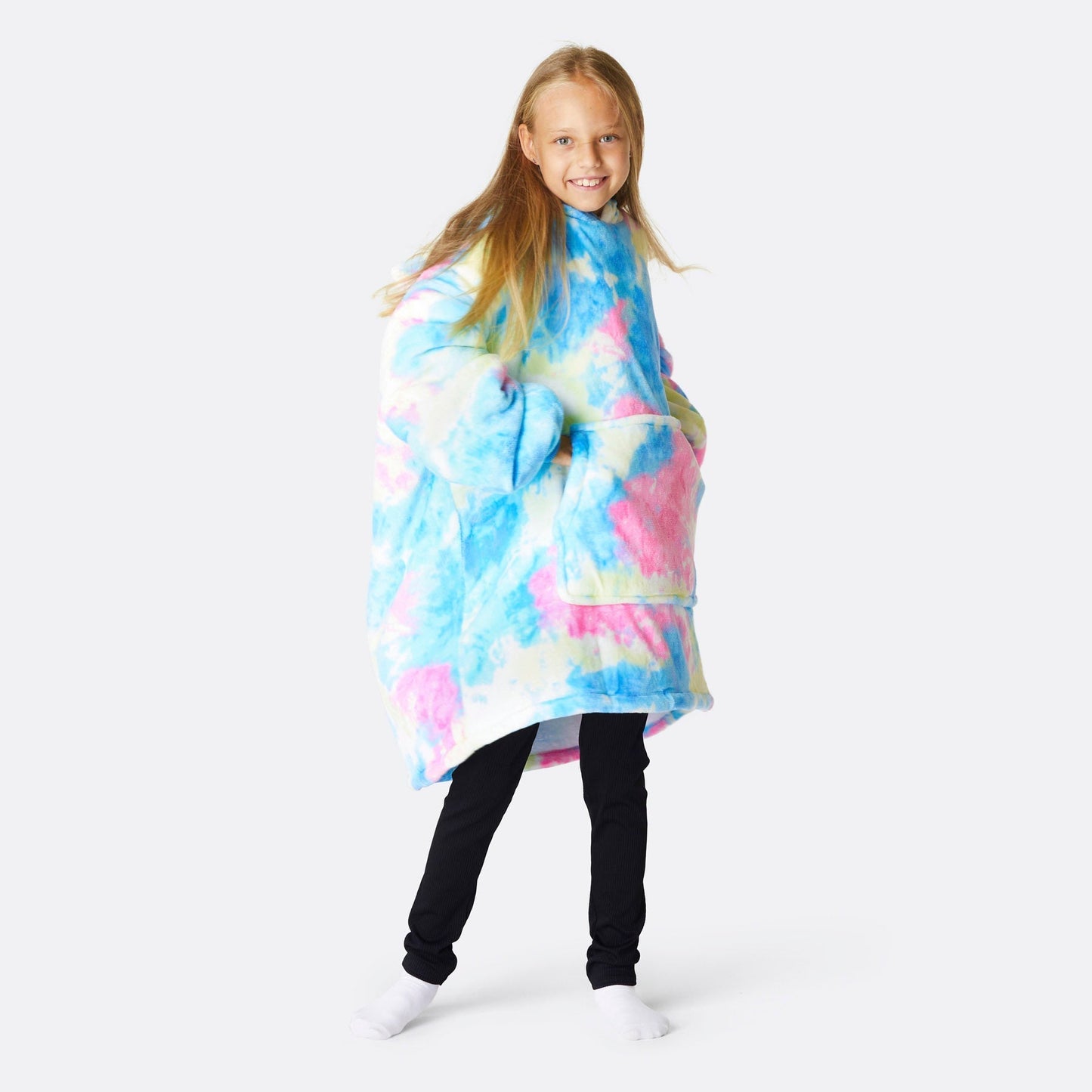 Tie Dye Blå HappyHoodie Barn