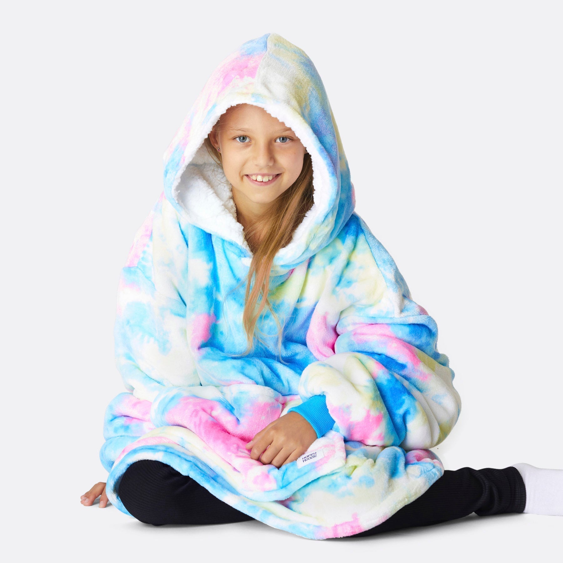 Tie Dye Blå HappyHoodie Barn