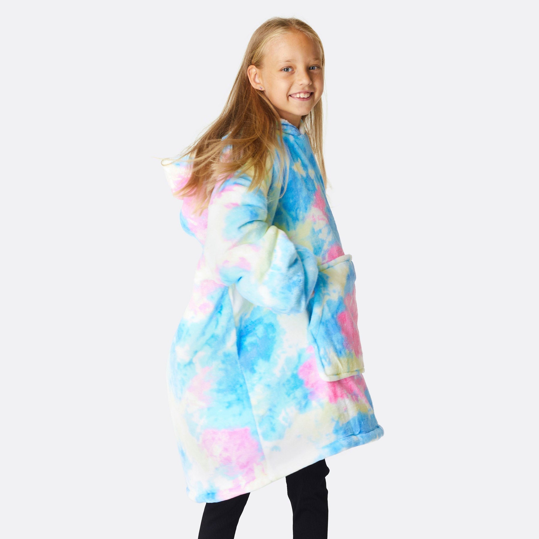 Tie Dye Blå HappyHoodie Barn