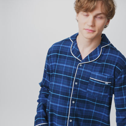 Flanell Blå Julepysj Herre